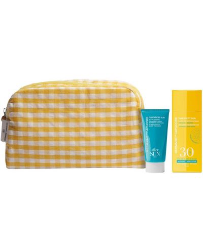 Germaine de Capuccini Set Feel Sun - Fluid SPF30 și Loțiune pentru față, 2 х 50 ml +Geantă de toaletă galbenă - 1